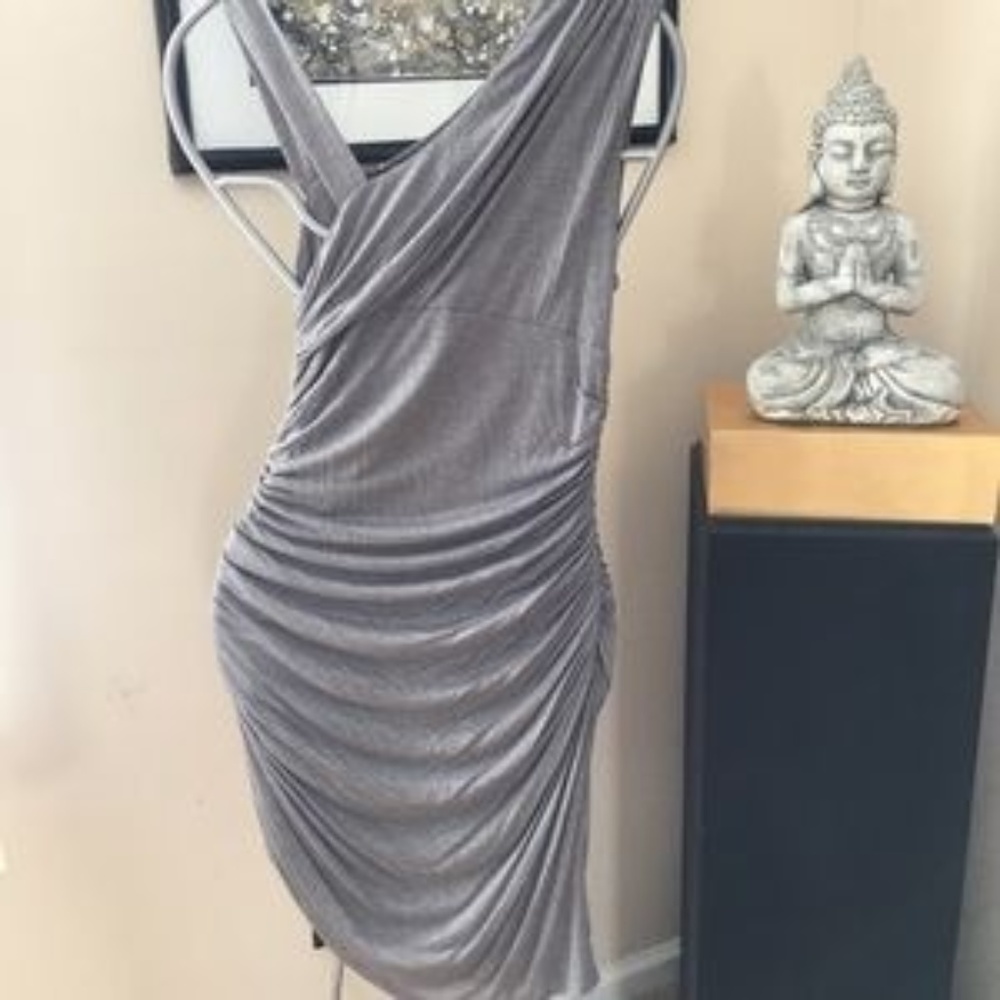 Michael Stars Asymmetrical ruched dress SZ 2 NWOT